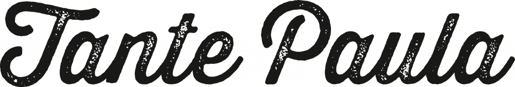 Tante Paula Schriftzug in schwarz.